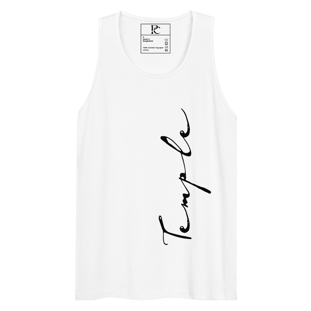 Temple - Men’s Premium White Tank Top
