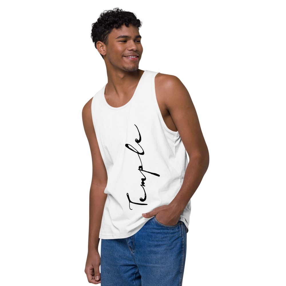 Temple - Men’s Premium White Tank Top