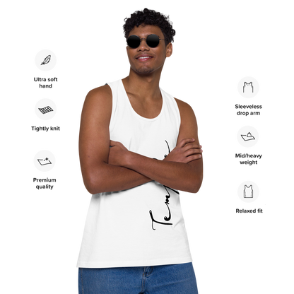 Temple - Men’s Premium White Tank Top